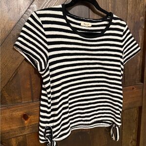 Madewell Black and White Striped Short Sleeve Tee